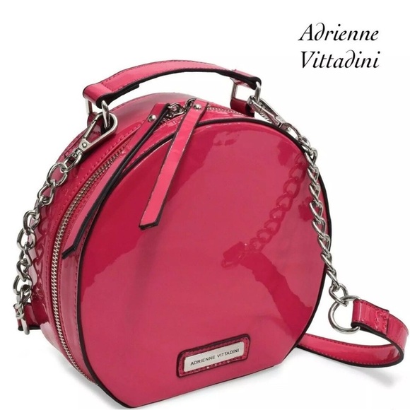 Adrienne Vittadini Fuchsia Clam Crossbody Removable/Adjustable Strap Purse - Picture 1 of 4